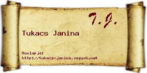 Tukacs Janina névjegykártya